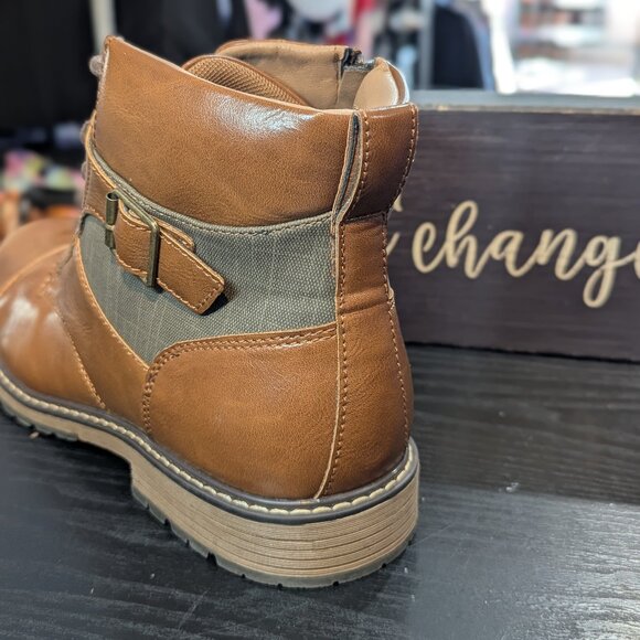 Madden by Steve Madden Cognac Combat Boot (new) main image 4